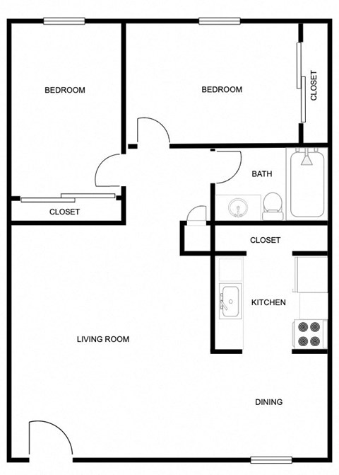 a floor plan of an apartment at Shiloh Commons